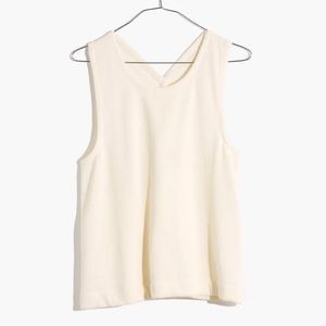 Madewell Cream V-Neck Sleeveless Tank Top